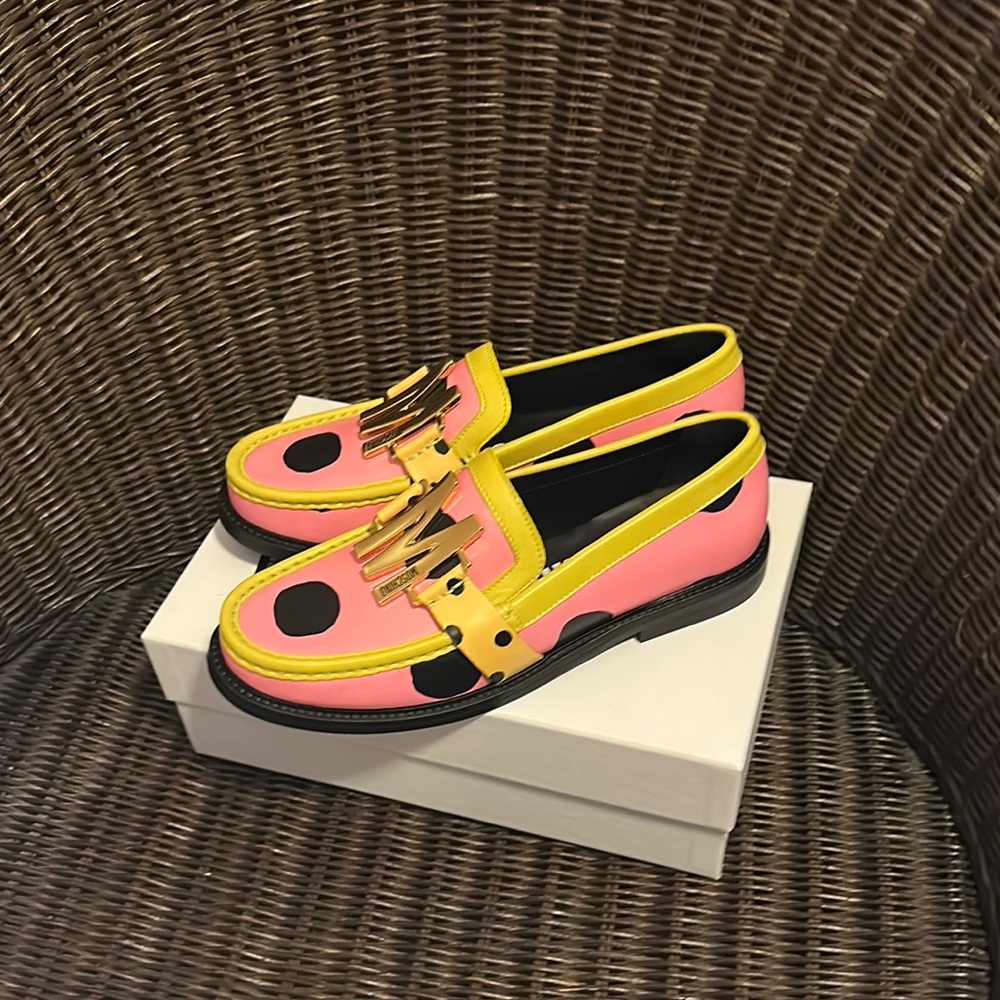 Moschino Women’s Vibrant Pink and Yellow Dress Shoes - Picture 3 of 4